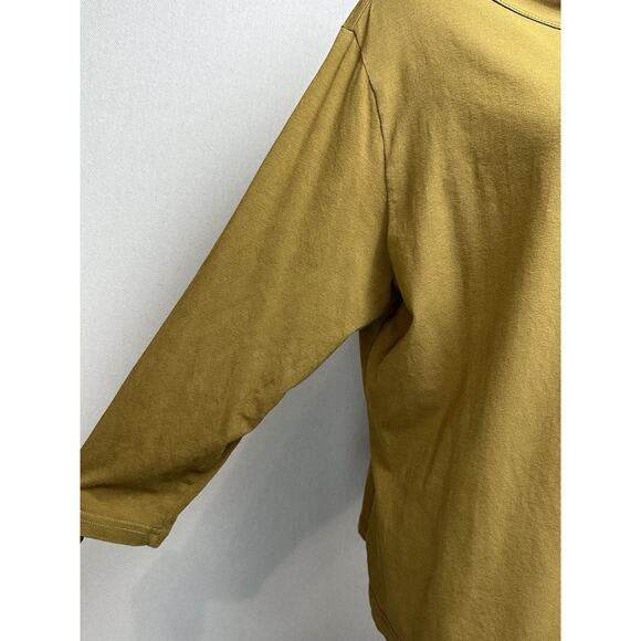 Iridium Top Womens Sz XL 95% Cotton Lagenlook Tee Mustard Yellow Oversized Boxy - Picture 3 of 12